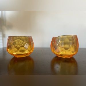 Set of Vintage Partylite Glass Candle Votives
